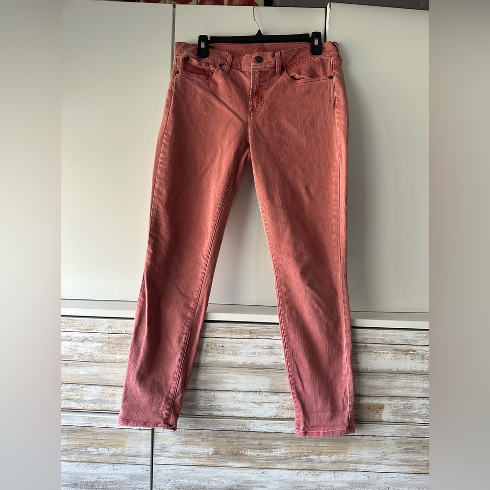 🪸 J.Crew Coral Straight Leg Jeans Women’s Size 29 Stretch Denim
